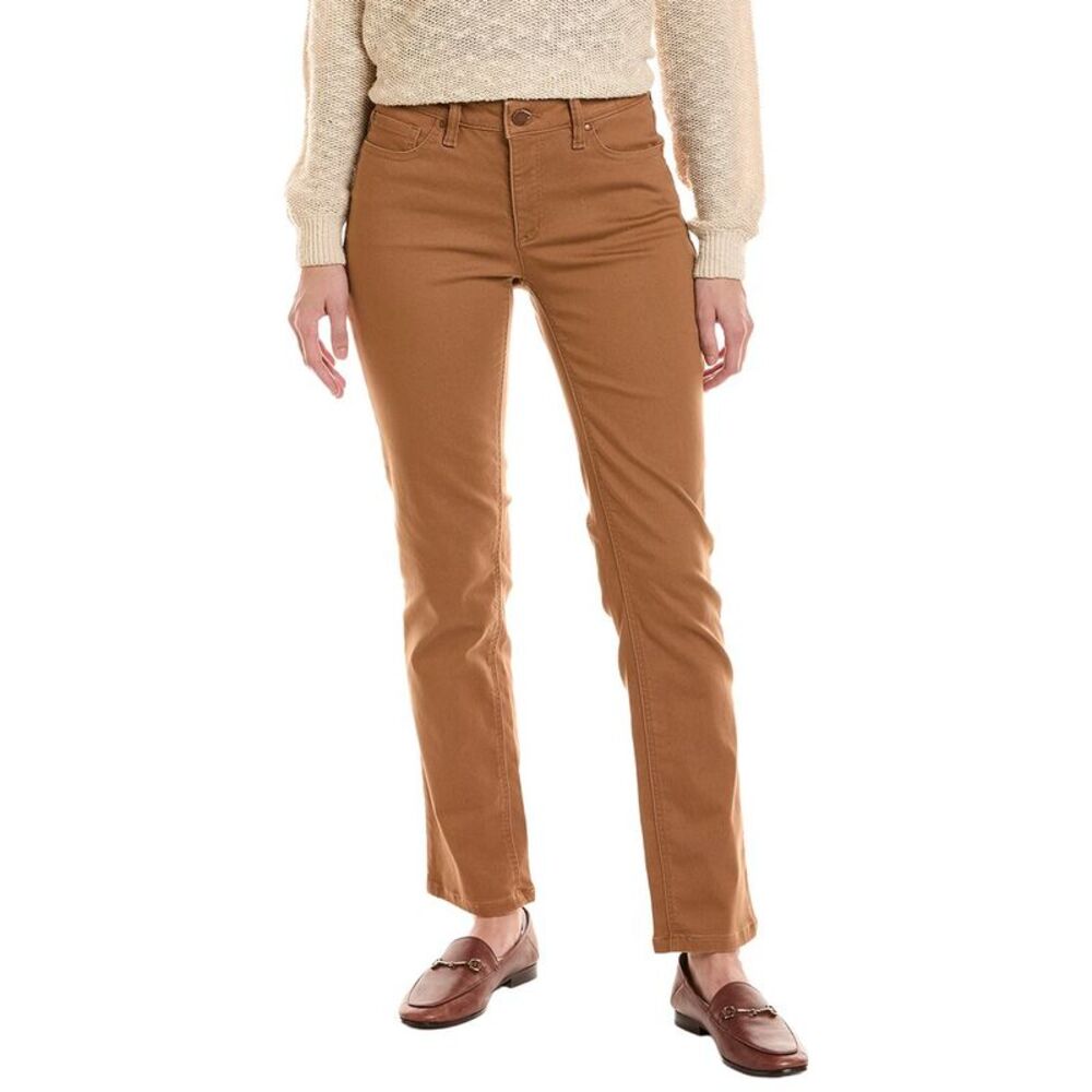 Jones New York Womens Lexington Straight Denim Pant, Brown